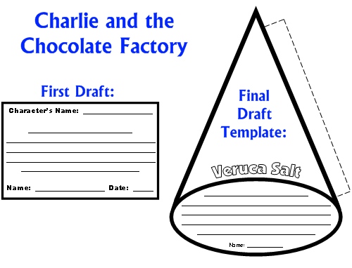 Character Wheel Projects Charlie and the Chocolate Factory First Draft Worksheets