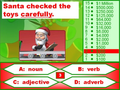Christmas Parts of Speech Powerpoint Lesson Plans Reviewing Nouns, Verbs, Adjectives, and Adverbs