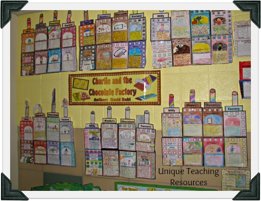 Classroom Bulletin Board Display Example of Charlie and the Chocolate Factory Projects