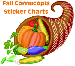 Fall Cornucopia Sticker Charts for Kids