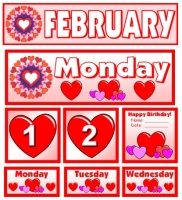 Free February Calendar Set Download