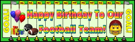 Football Happy Birthday Classroom and Bulletin Board Display Sports Theme