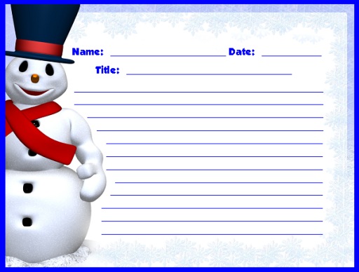 Winter Printable Worksheets: Christmas and December Creative Writing  Worksheets For Your Elementary School Students
