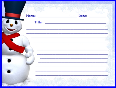 Free Frosty the Snowman Printable Worksheets for Creative Writing