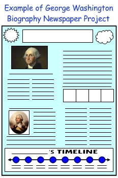 President George Washington Biography Newspaper Book Report Project For Students