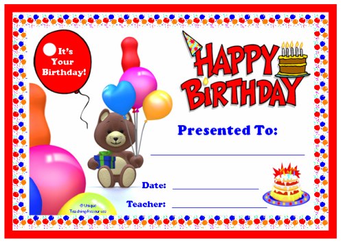 birthday certificate templates
