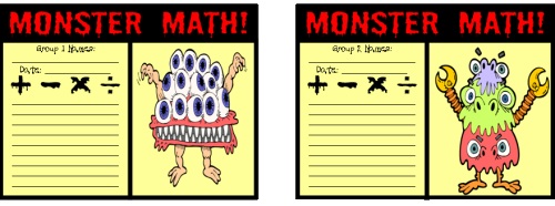 Monster Math Student Worksheets