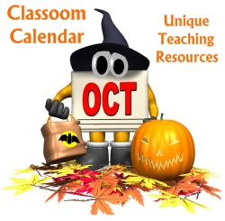 October Classroom Calendar For Elementary School Teachers