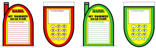 My Summer Vacation Fun Cell Phone Project Templates