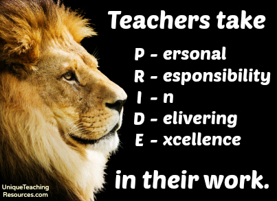 Teachers take P.R.I.D.E. in their work.