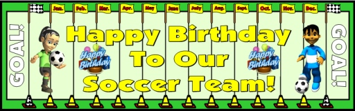 Soccer Happy Birthday Classroom and Bulletin Board Display Sports Theme