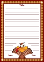 Thanksgiving Turkey November Writing Prompts Printable Worksheet