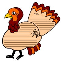 Thanksgiving Turkey Shaped Creative Writing Templates and Worksheets