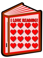 Valentine's Day We Love Reading Books Sticker Chart