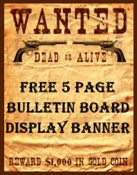 Free Bulletin Board Display Banner Charlie and the Chocolate Factory Wanted Posters