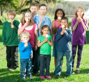 Children Eating Ice Cream Cones