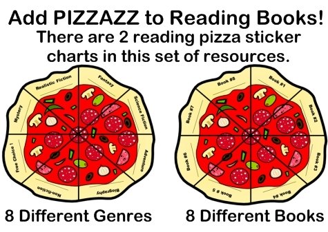 Fun Pizza Shaped Reading Sticker Charts For Elementary School Students