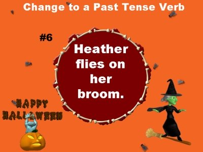 Present and Past Tense Verbs Halloween Powerpoint for Elementary School Teachers