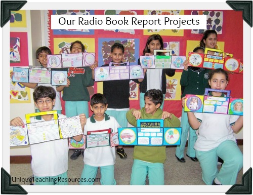 Examples of Fun Book Report Projects For Students:  Radio Shaped Book Report Templates