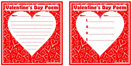 Valentine's Day Poem and Poetry Worksheets