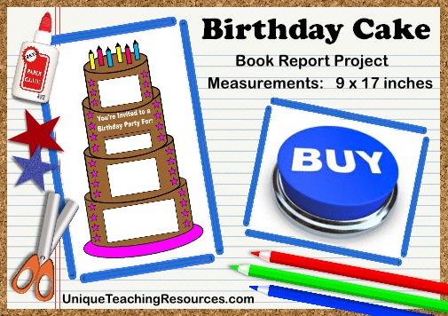 Fun Ideas For Book Report Projects:  Birthday Cake Templates