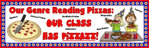 Genre Reading Pizza Sticker Charts and Templates