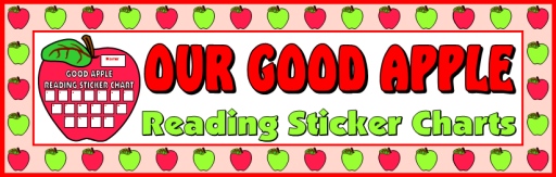 Reading Apple Student Sticker Charts Bulletin Board Display Banner