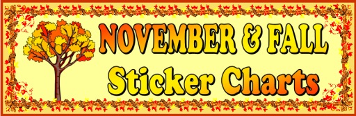 Fall and Thanksgiving Sticker Charts and Templates