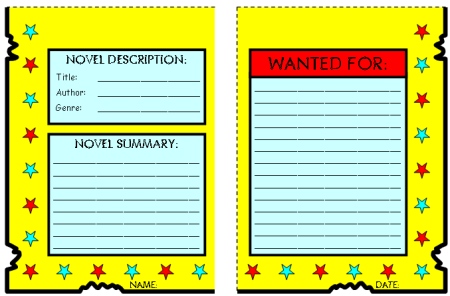 Creative Book Report Wanted Poster Templates