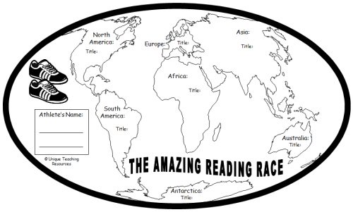 Amazing Reading Race Around the World Student Reading Map