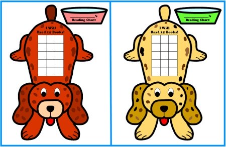 Reading Sticker Chart Templates:  Puppy Incentive Chart Set