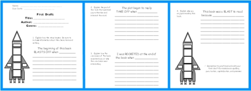 Rocket Book Report Project: templates, worksheets, grading rubric, and more.