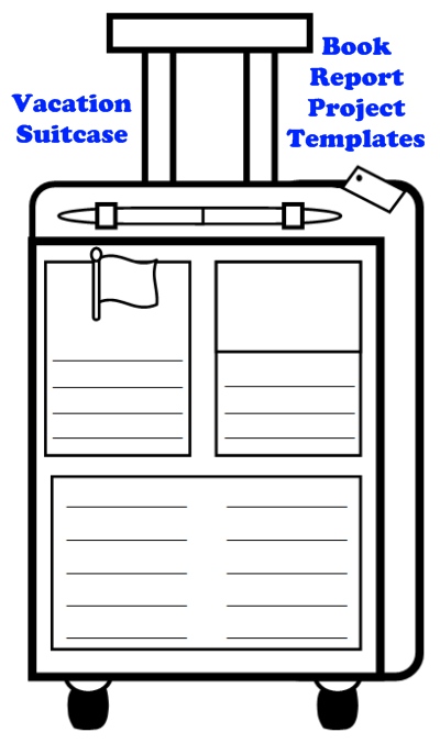 Vacation Suitcase Templates:  Fun Main Character Book Report Project