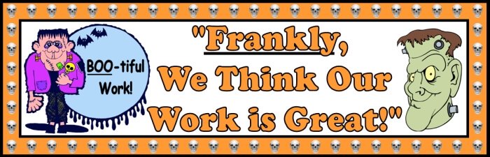 Free teaching resource to download - Halloween Frankenstein bulletin board display banner